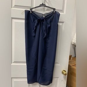 Navy blue Long pareo Wrap sarong shawl cover-up scarf